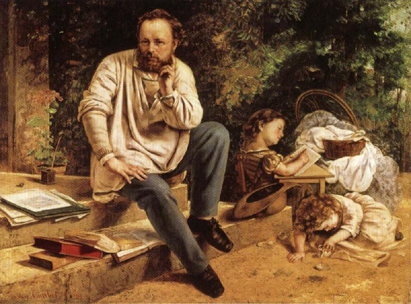 Gustave Courbet Pierre-joseph Prud'hon and His Children France oil painting art
